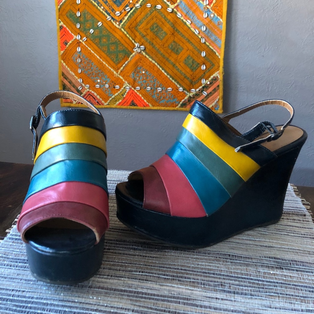 Madden Girl Striped Kaelide Platform Heels